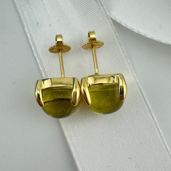 SUPER RARE Tiffany & Co. XL Lemon Quartz Sugar Stack Earrings 18k Yellow Gold 💛 - Picture 5 of 8